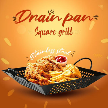 Stainless Steel Square Grill Drain Pan(48% OFF)